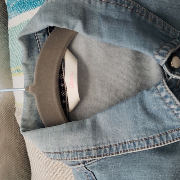 Roem Juniors blue long sleeved pearl buttons western style 2 front pockets, dart - Picture 3 of 11